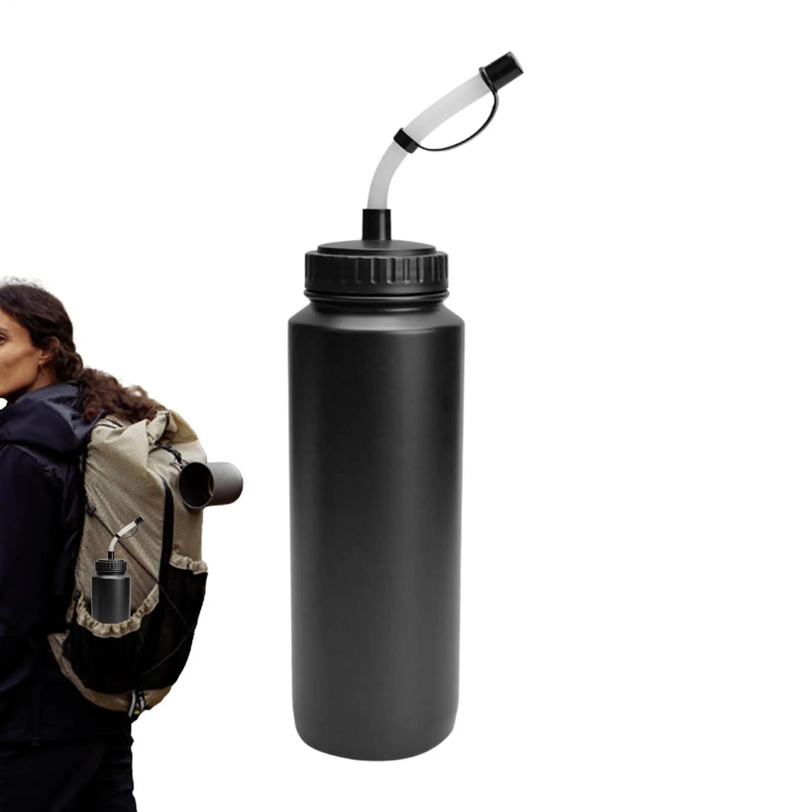 1000ml Hockey Water Bottle Leakproof Drinking Cup Hydration Bottle With Straw for Sports Hiking Camping Cycling Running Gym Yoga - view 6