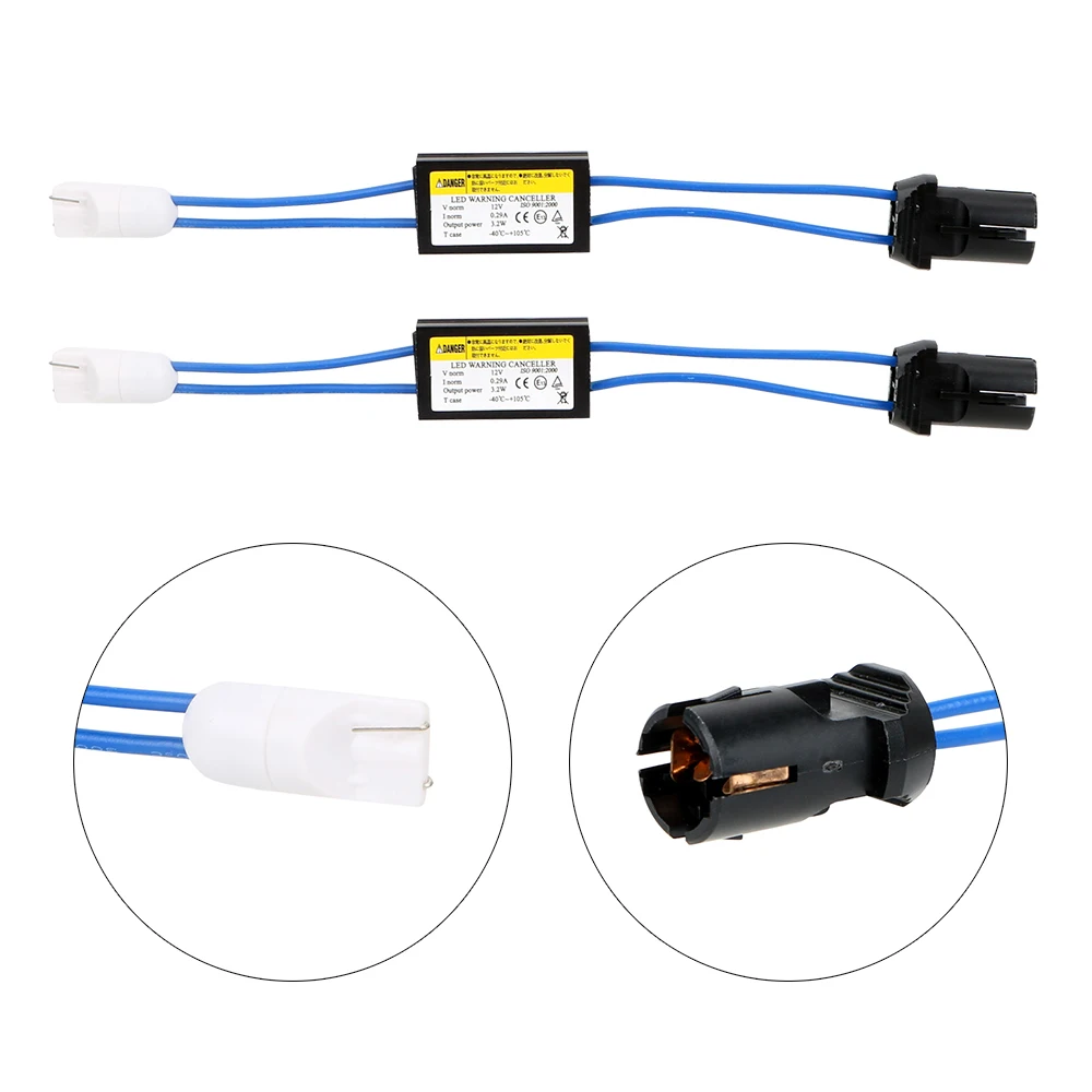 Car LED Decoder T10 12V Canbus Cable OCB Load Resistor Warning Canceller Decoder Car Lights NO Error 2Pcs