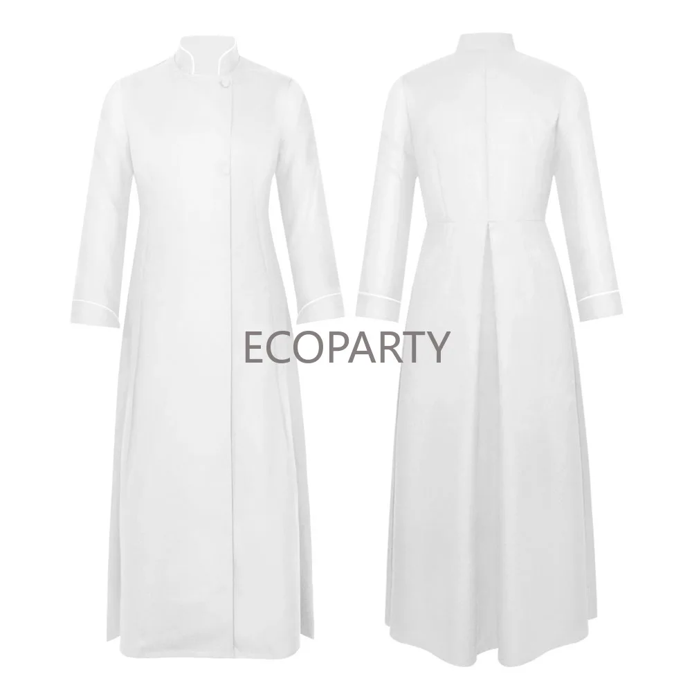 Adult Medieval Clergy Costume for Women Church Robe Priest Robe Pastor Minister Coat Halloween Cosplay Costume