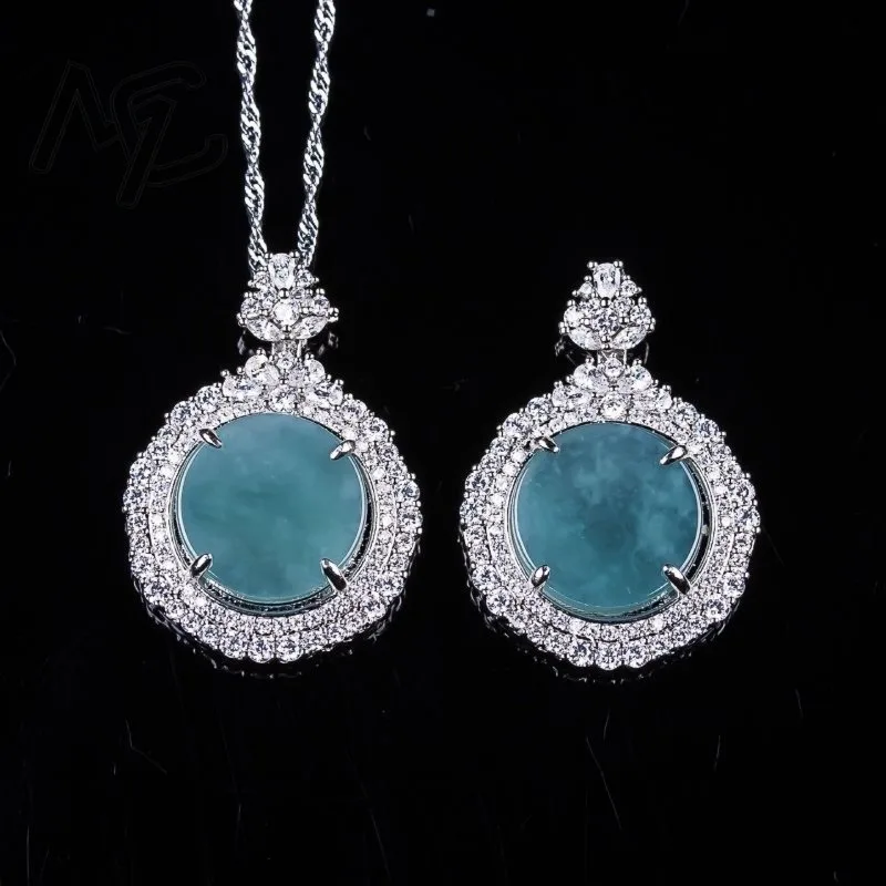 

Кольцо-подвеска из серебра S925 с натуральным бирманским синим нефритом (жадеитом), ручной работы, амулет, модное ювелирное украшение, подарок