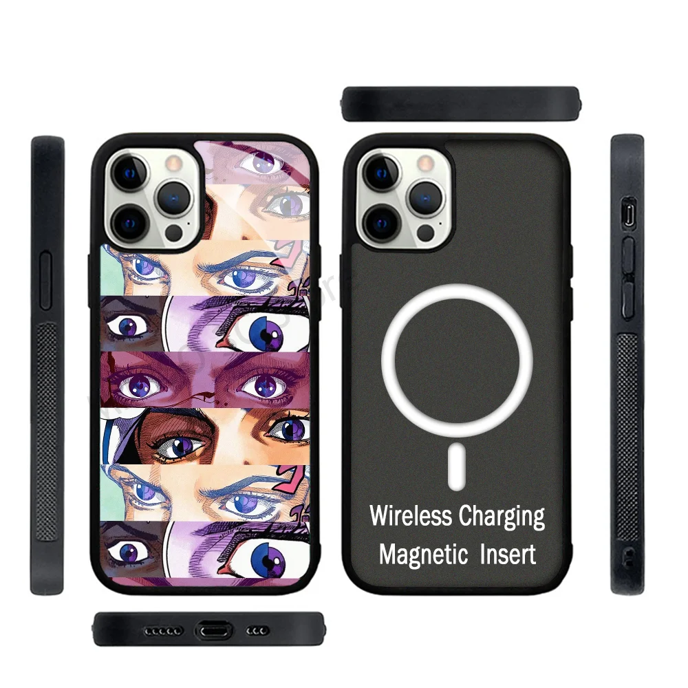 Japanese Anime JoJos Bizarres Adventures Phone Case Strong Magnetic For IPhone 15 14 13 Pro Max 11 12 Mini For Magsafe