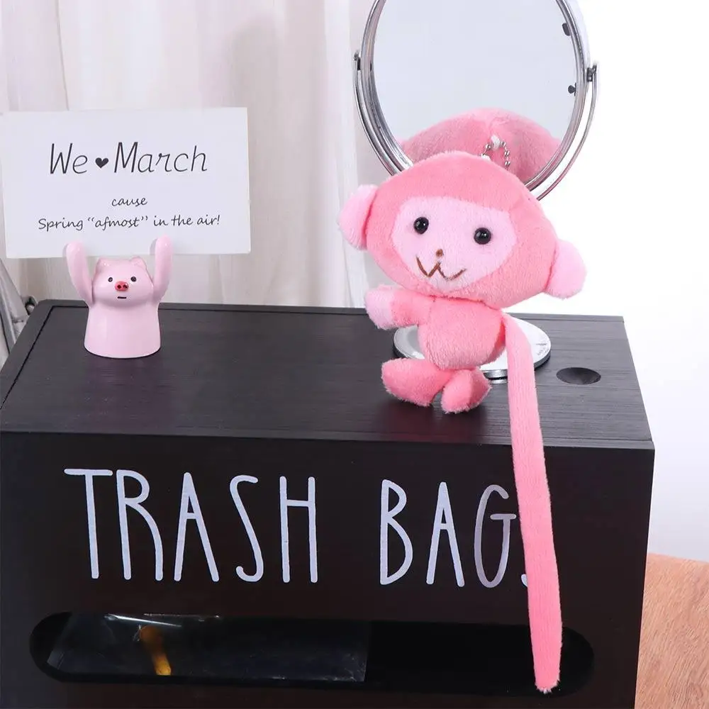 Long Tailed Monkey Doll Key Chain Bag Charm Stuffed Animal Monkey Pendant Cartoon PP Cotton Plush Monkey Backpack Pendant