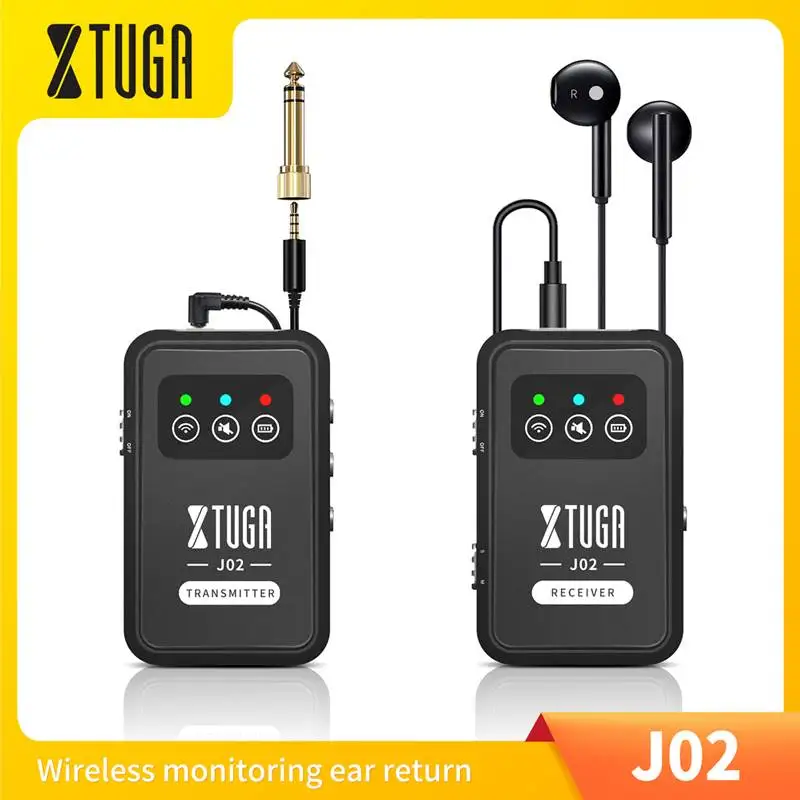 XTUGA J02 2.4G 장거리 무지연 전문 무선 인이어 모니터 시스템, 스튜디오 밴드 리허설 라이브 공연용 