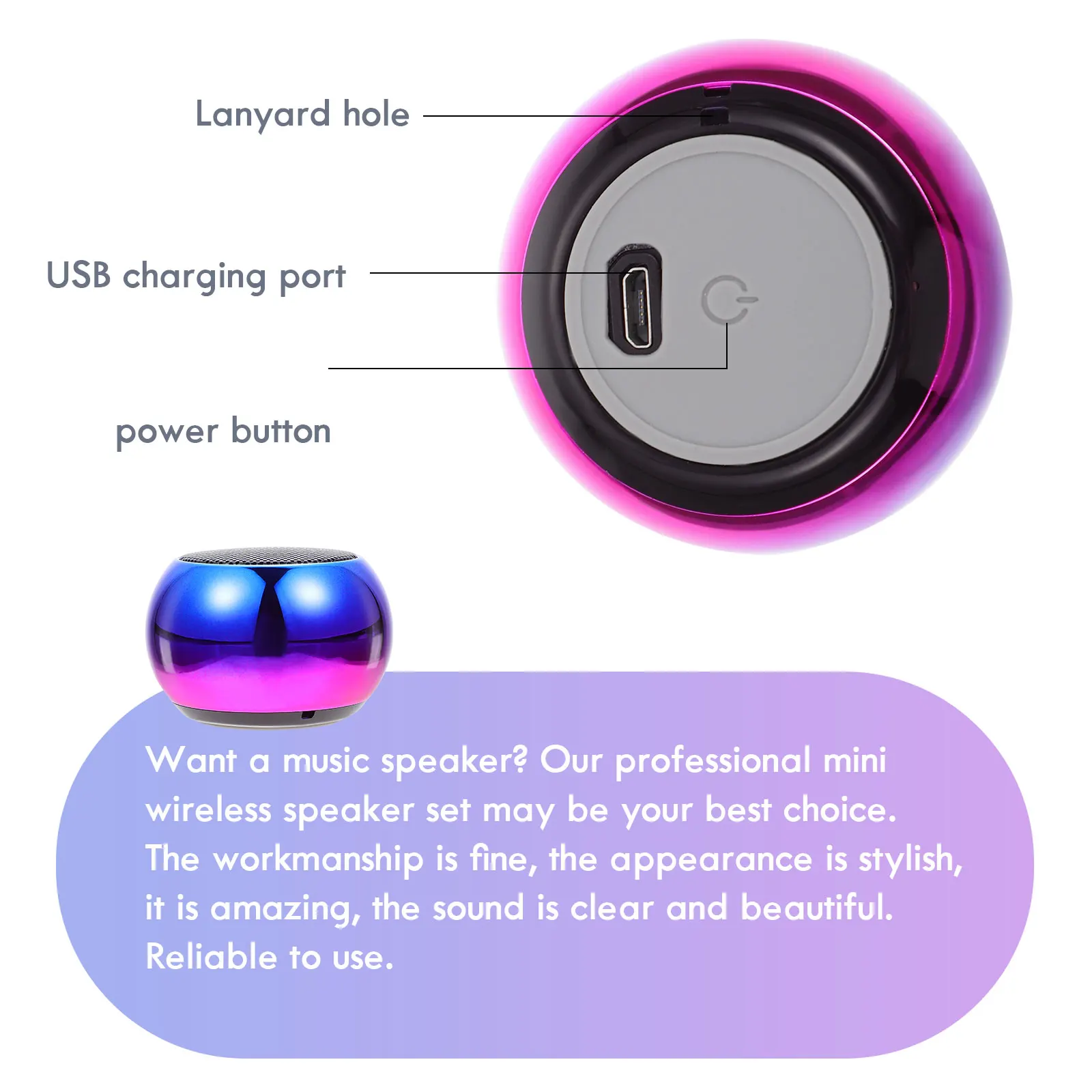 

1 set 1 Set Speaker Compact Wireless Portable Mini Loudspeaker For Home Office High Quality Music Box With Clear Sound