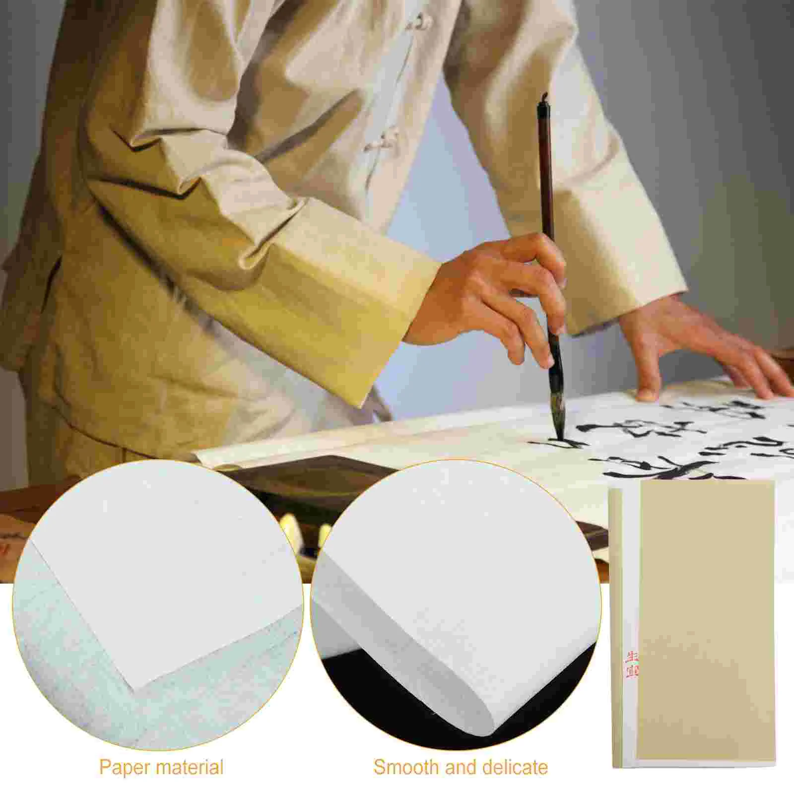 100 Sheets Raw Rice Cardboard Painting Paper for Writing Xuan Calligraphy Decoupage Chinese Drawing Reliable White