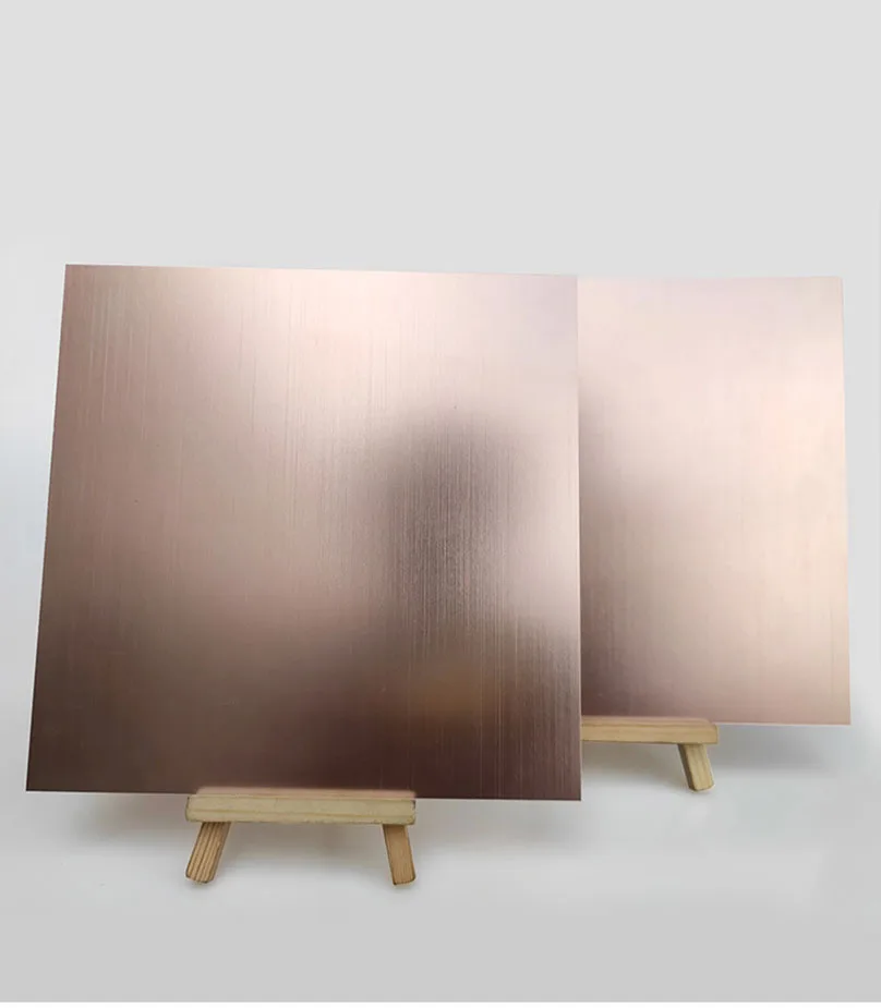 Roségoldfarbene Platte aus gebürstetem eloxiertem Aluminium mit einer Dicke von 0,5/0,8/1,5/2 mm, geeignet für Lasergravierteile