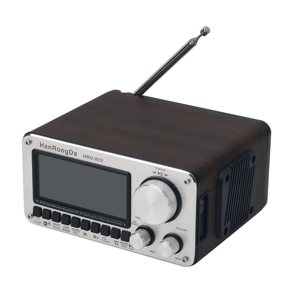 HRD-802 Full Band Radio Retro Smart Wooden Radio Receiver Dual
