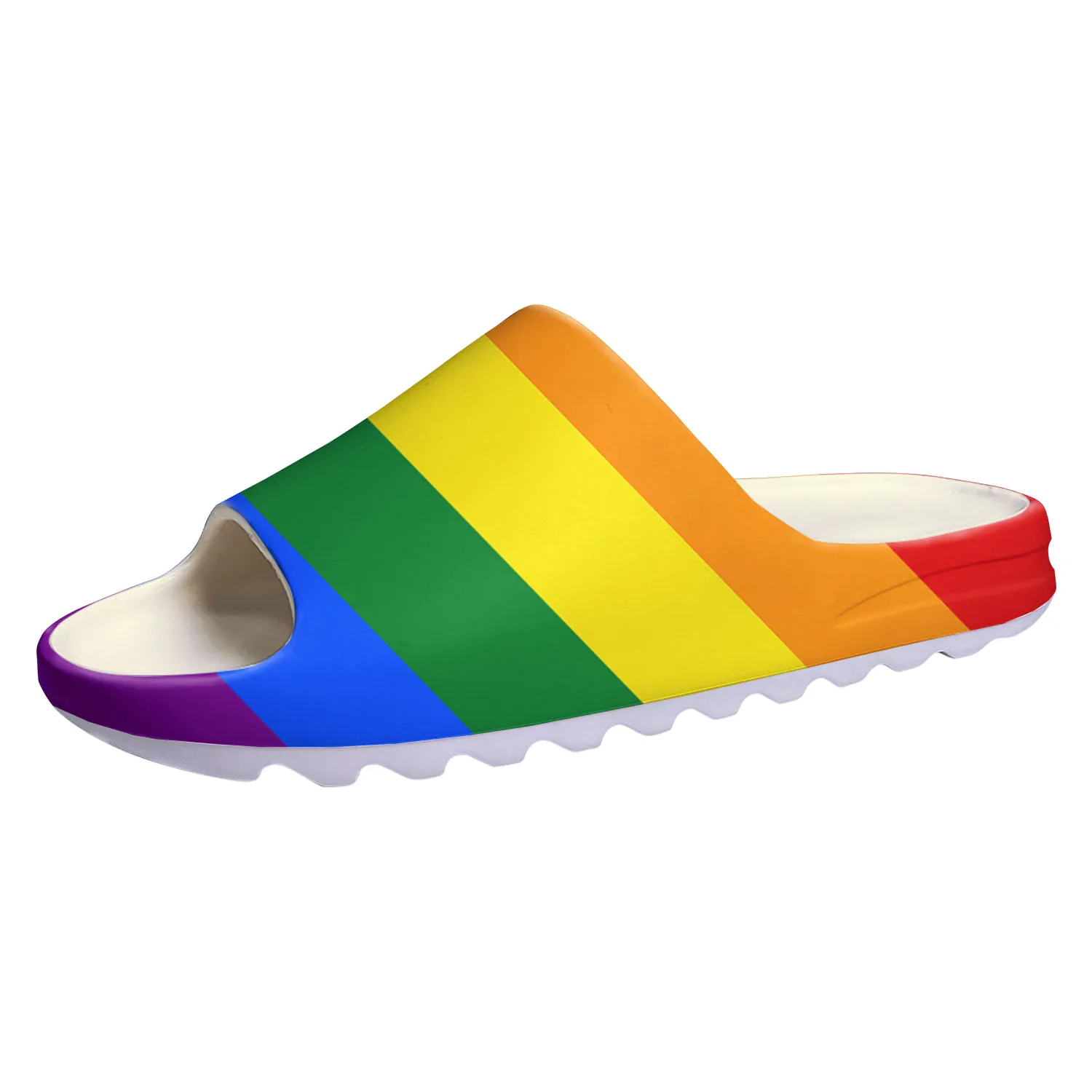 LGBT ocmogic Pride rainbow Soft Sole Sllipers Home Clogs Customized Step On Water Shoes Mens Womens Teenager Step in Sandals