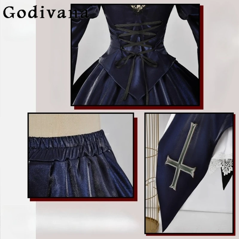 Goth Style Women's Cos Skirt Set Lolita Sweet Cute Anime Cosplay Costume Female Uniform Carnival Party Skirt Outfits