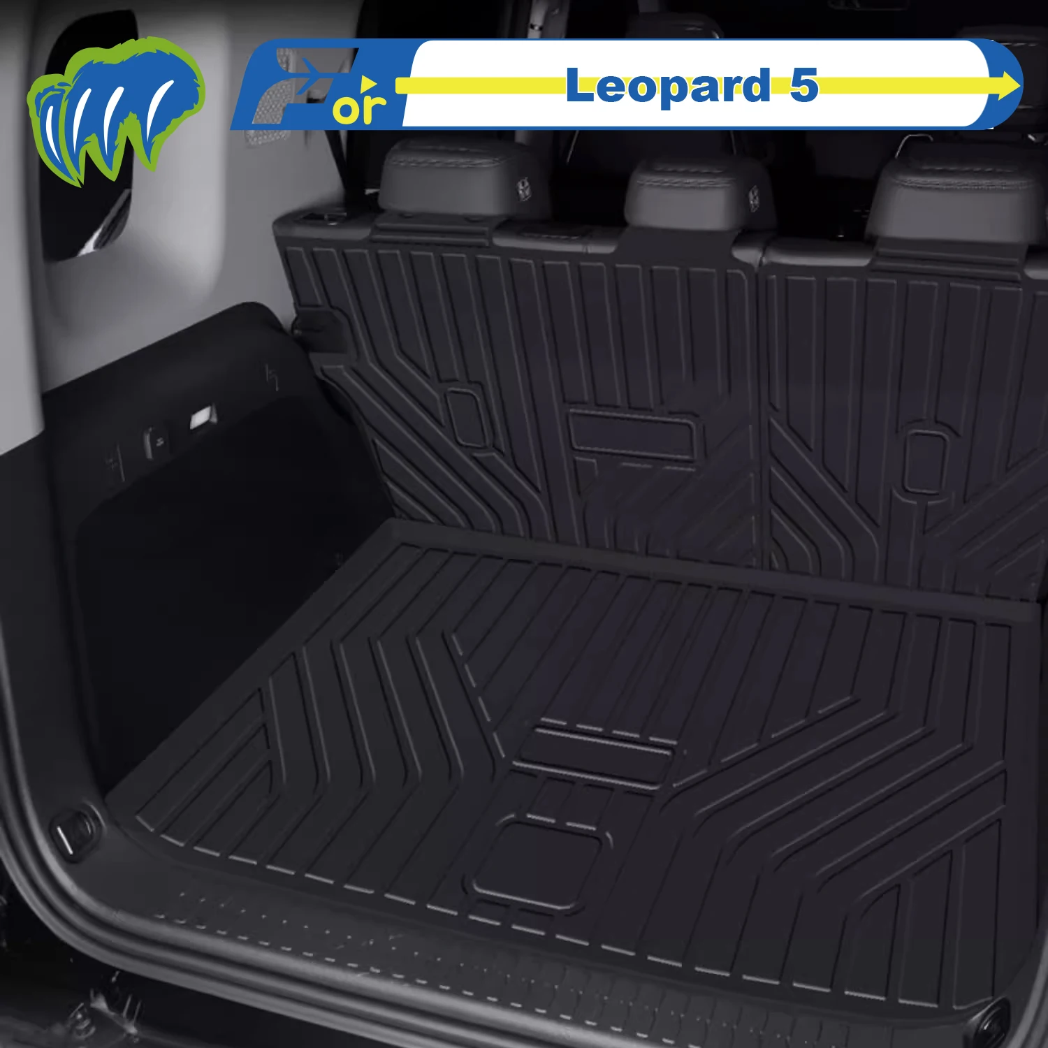 

For BYD Leopard 5 2023-25 Custom Fit TPE Car Trunk Mat Cargo Mat 3D Shaped Laser Measured Trunk Liners Chair-back Protection Mat