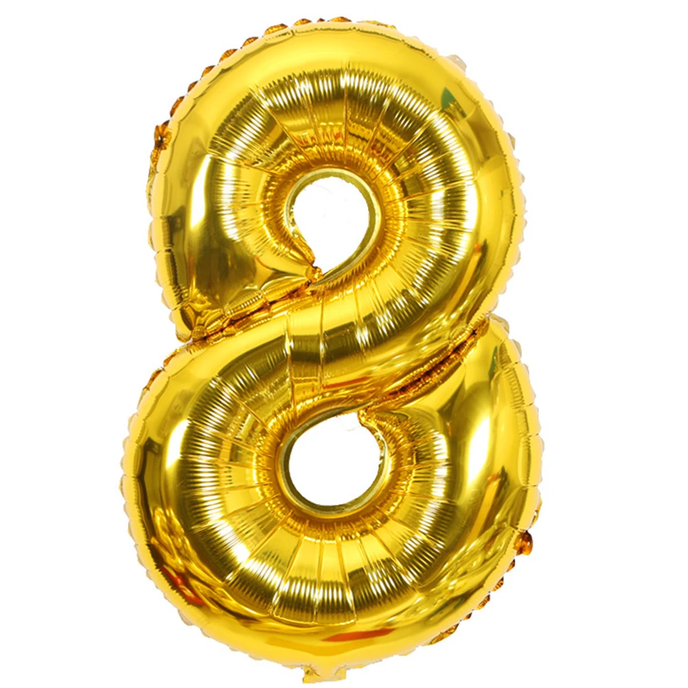 

10 Pcs Number Balloons Birthday Party Supplies Aluminium Film Decorative Balloon Set Festive Baby Shower Wedding