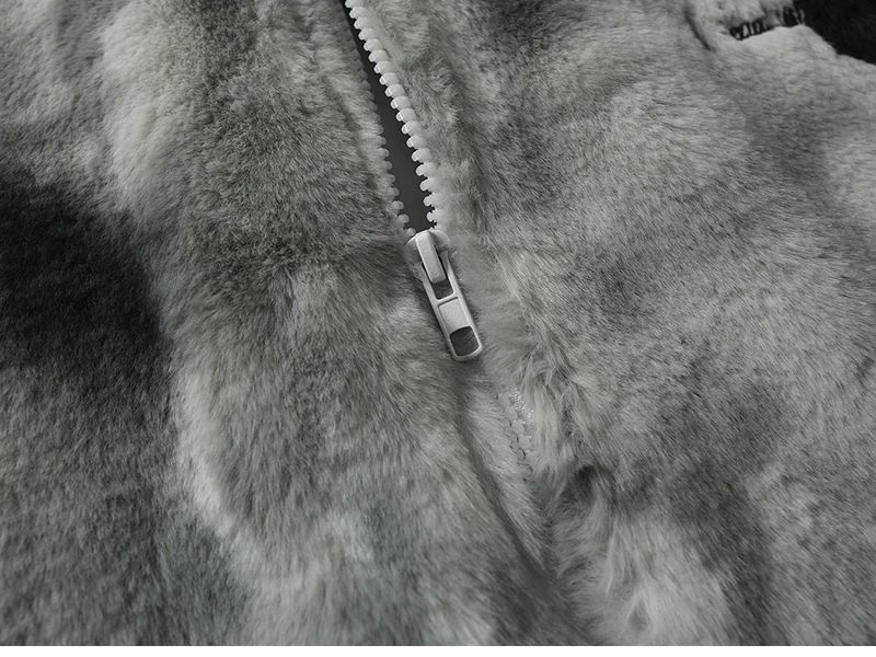 HISTREX Men Rabbit Fur Jacket Parkas,Hip Hop Fluffy Coat,Winter Fleece Overcoat,Outerwear Streetwear,Korean Women Y2k Clothing