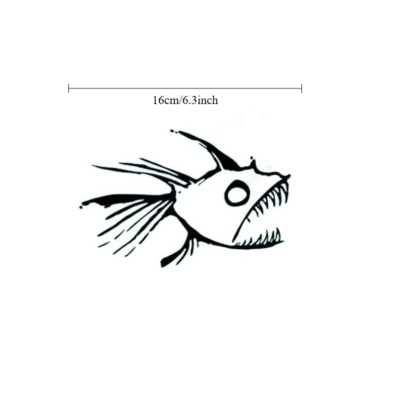 Surfing Fish Graphic PVC Decal Waterproof Car Sticker for Window Body Sun Protection Auto Accessory