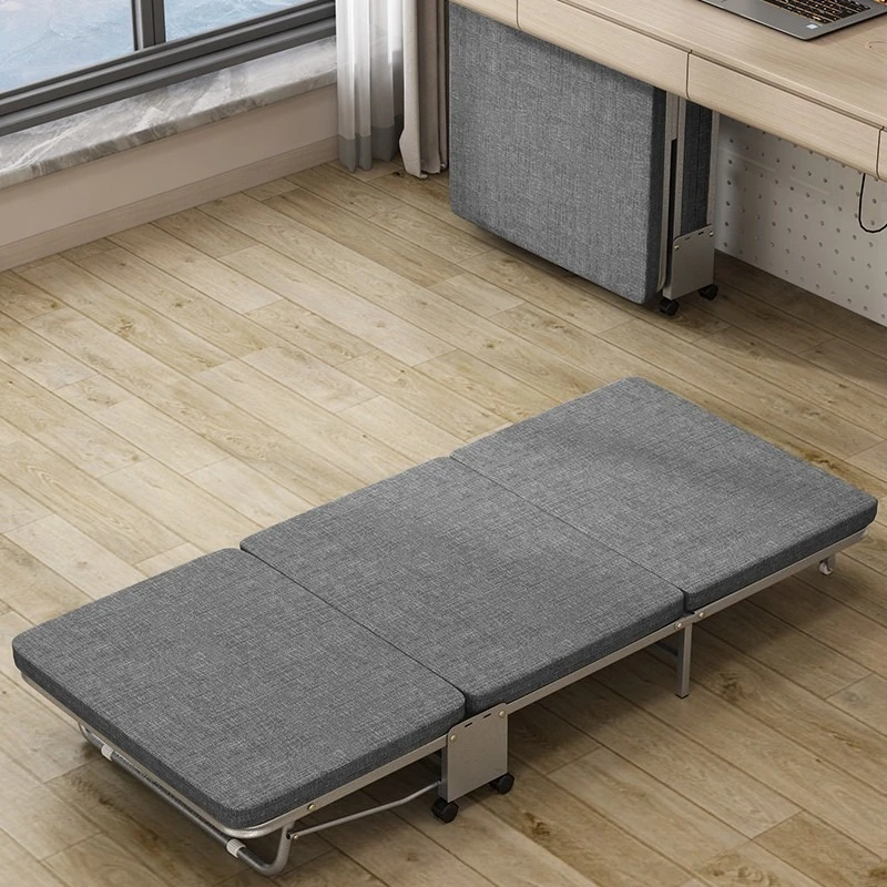 Home Simple Folding Bed Companion Bed Napping Bed Office Folding Bed Single Bed Nap Bed Portable Three Fold Hard Board