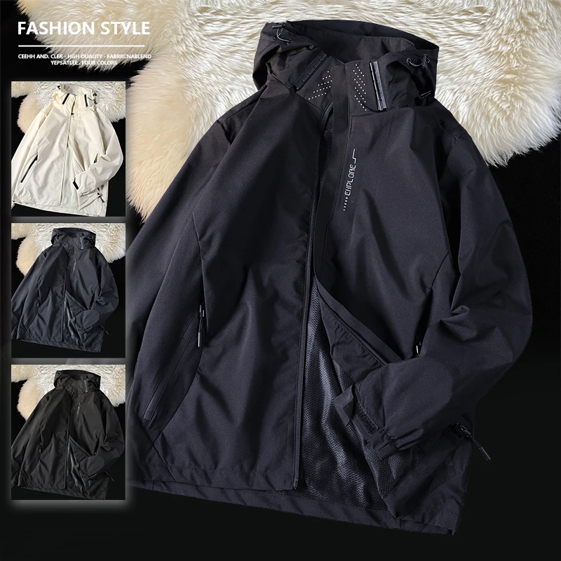 Chaqueta Impermeable y Cortavientos para Hombre, Chaqueta Deportiva Nea de Primavera y Otoño, Corte Están, Manga Larga, ...