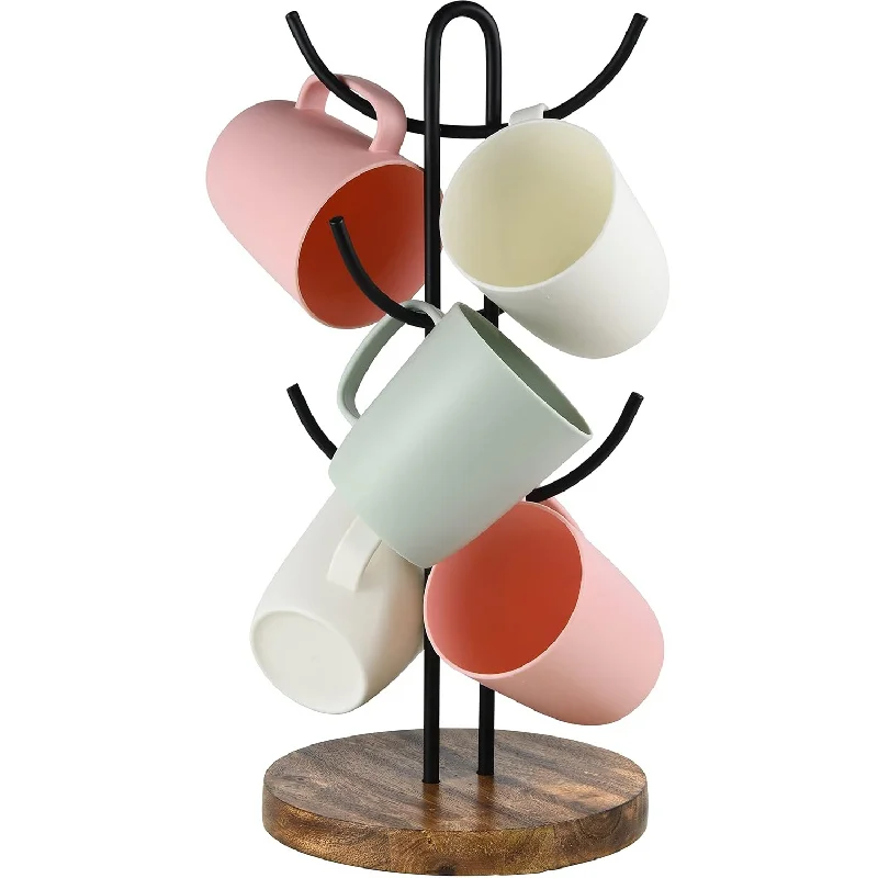 

Coffee cup holder for counter use in kitchen -6 branches - modern coffee bar accessories for stable storage