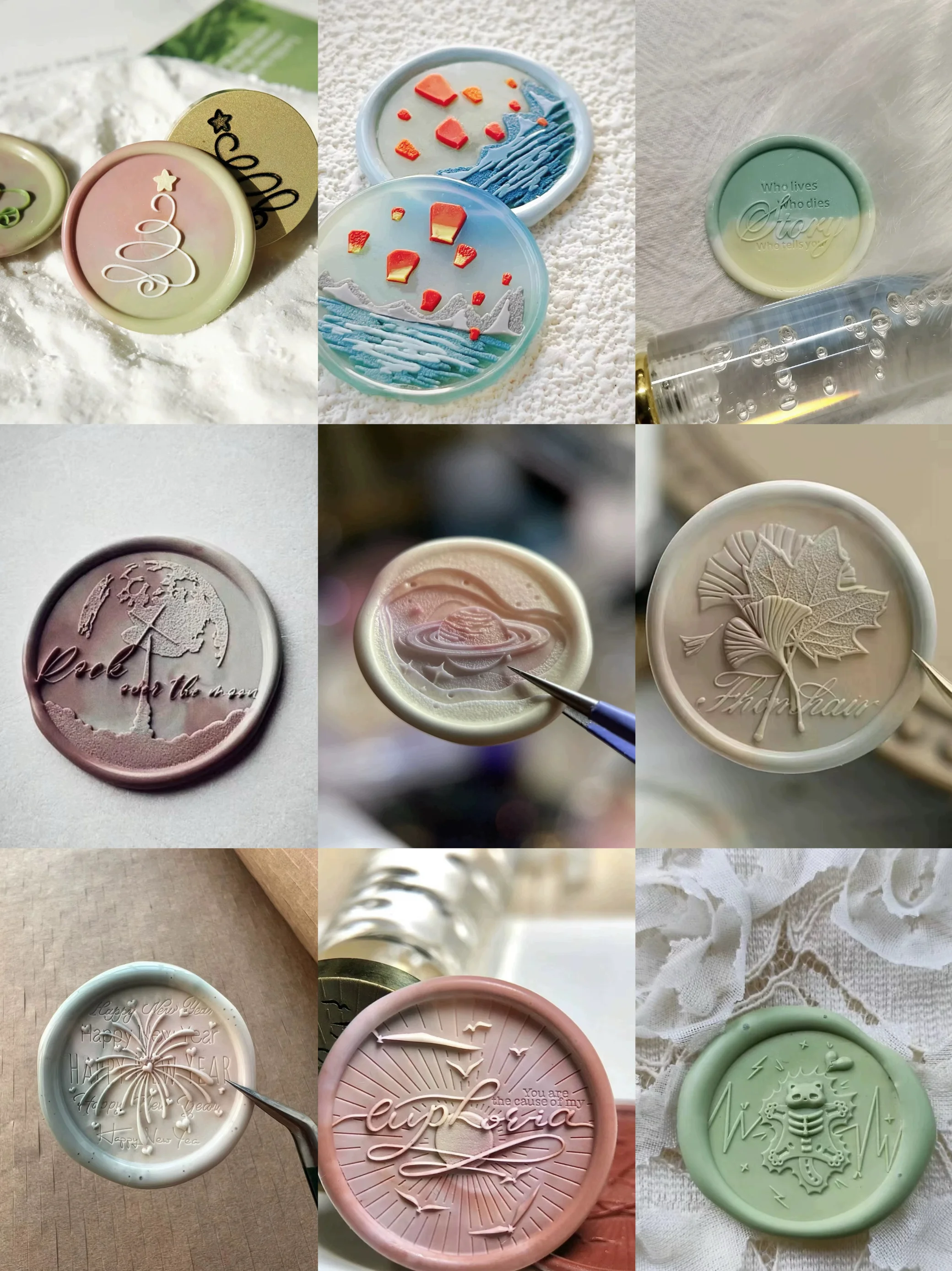 

Copper Relief Seal Stamp Retro Fire Seal DIY Gift Aospheric Feeling Teaching Busin Supplies