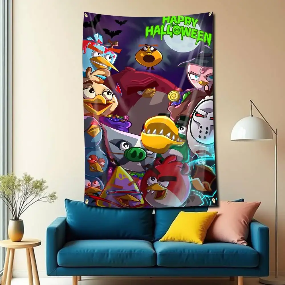 The A-Angry Film Birds-S Flag Tapestry Banner for Bedroom Living Room Outdoor Camping Custom Supported