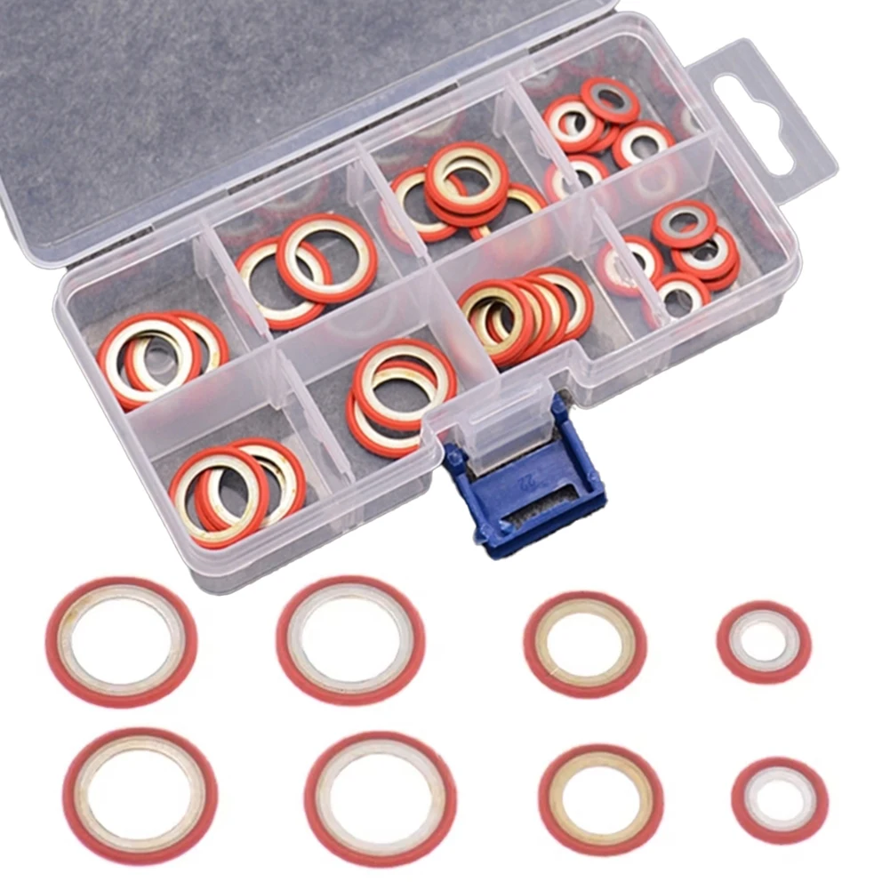 

YAFEX 30pcs AC Gasket Assortment Air Conditioning Compressor Port Seal Washer Kit 2025 Hot Sale Brand. New And High Quality