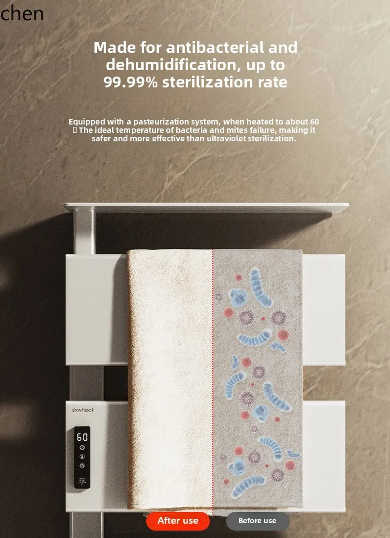 LXC portasciugamani elettrico intelligente automatico per asciugatura e disinfezione WC bagno portasciugamani riscaldante senza punzonatura