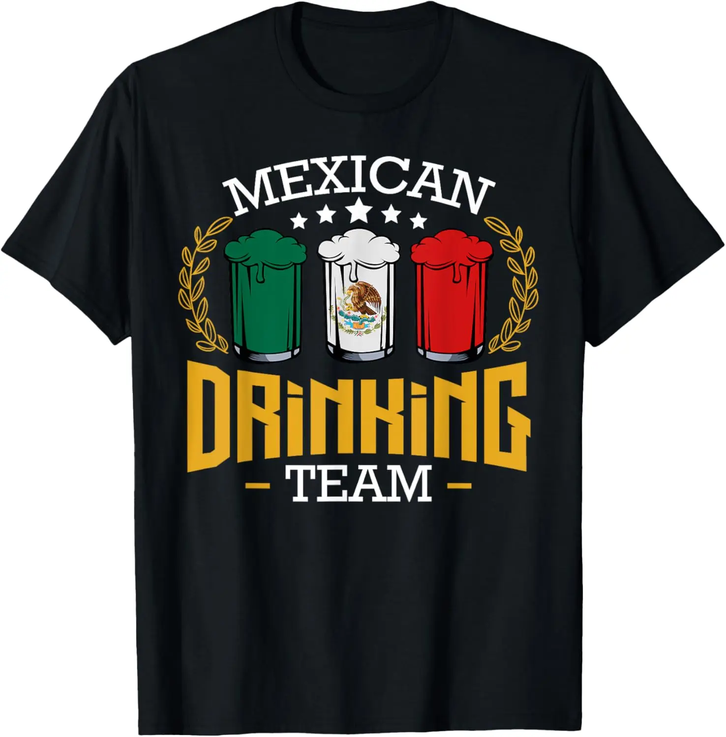 Beer Mexican Drinking Team Mexico Flag Funny Beer Pub Party T-Shirt