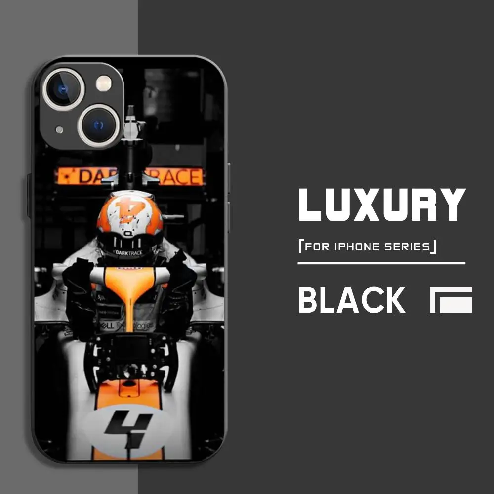 F-Formula 1 Lando Norris Phone Case For iPhone 16 15 14 13 12 11 X XR XS 8 Plus Mini Pro Max Soft black Shockproof Cover