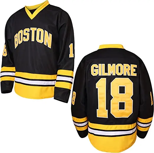 Ice Hockey Jersey Happy Gilmore  18 Boston Adam Sandler 1996 Movie Sport Sweater Stitched Letters Numbers Black Sport cloth