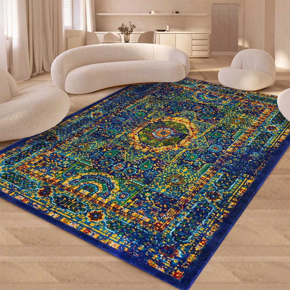 

1 шт. большой ковер в скандинавском богемном стиле с 3D принтом для домашнего декора гостиной, нескользящий ковер, удобный напольный коврик, уютный подарок на день рождения
