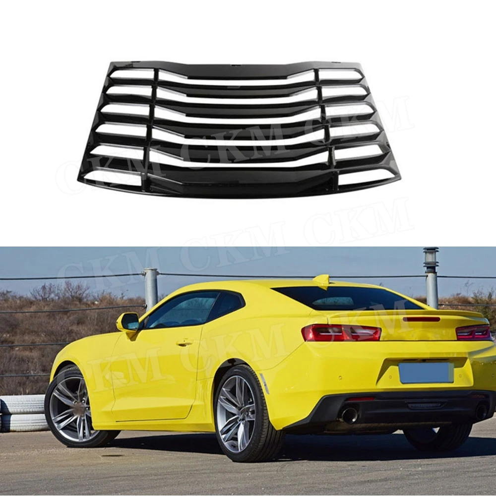 ABS Black Rear Window Louver Car Accessories Case for Chevrolet Camaro 2010-2019 Air Outlet Diffuser Shutter Grill Cover Frame