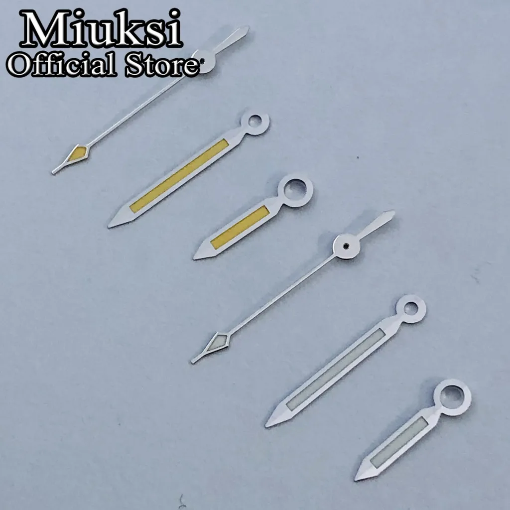 Miuksi silver gold black watch hands green luminous hands fit NH35 NH36 ETA2824 2836 PT5000 Miyota8205 8215 movement