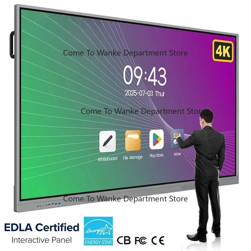 65 75 86 98 110 Inch 4K All In One Interactive Whiteboard Digital S-mart Board Touch Screen Teaching Board For Classroom