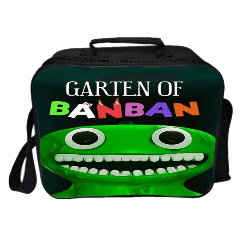 Garten de BanBan Cartoon Print Lunch Bag, Grande capacidade, lancheira de isolamento portátil, Tote de piquenique ao ar livre, Bento Bag do estudante, Nylon