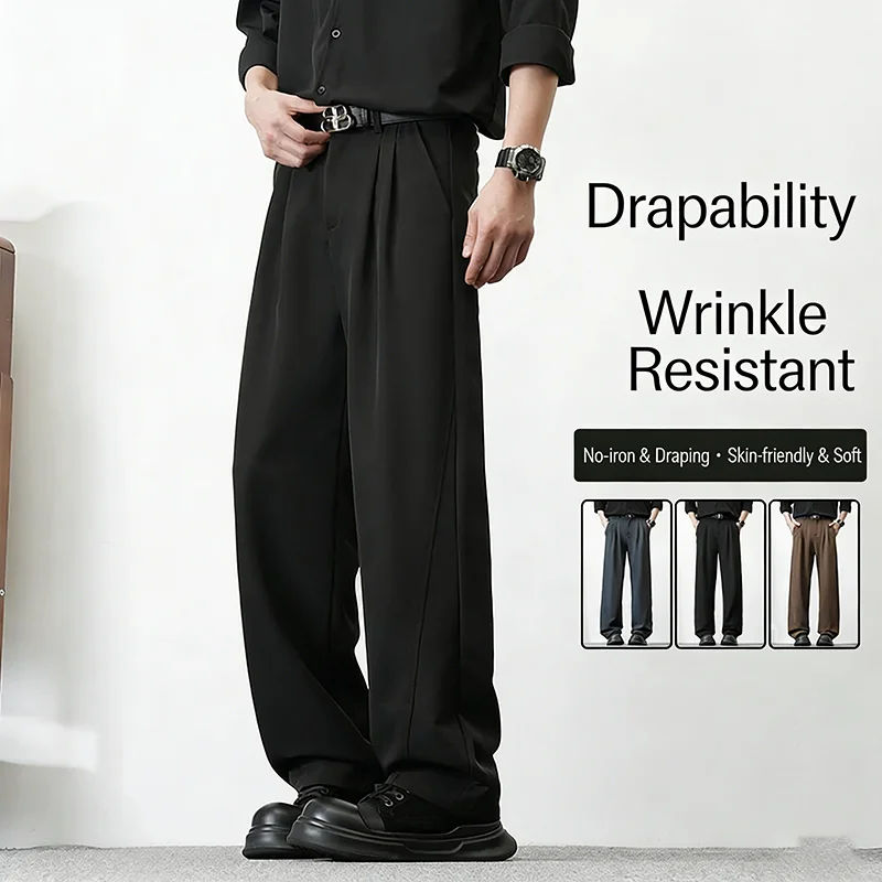 

Мужские деловые повседневные брюки Arrival – немнущиеся, струящиеся, плиссированные брюки с широкими штанинами для офиса и повседневной носки