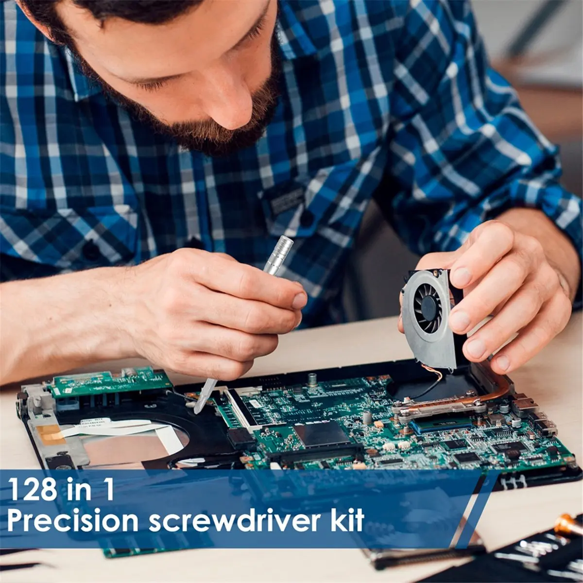 A14M 128-in-1 Screwdriver Set Highly Rigid Screwdriver with 6 Specialist Tools Easy to Grip Reusable Alloy Steel Screwdriver