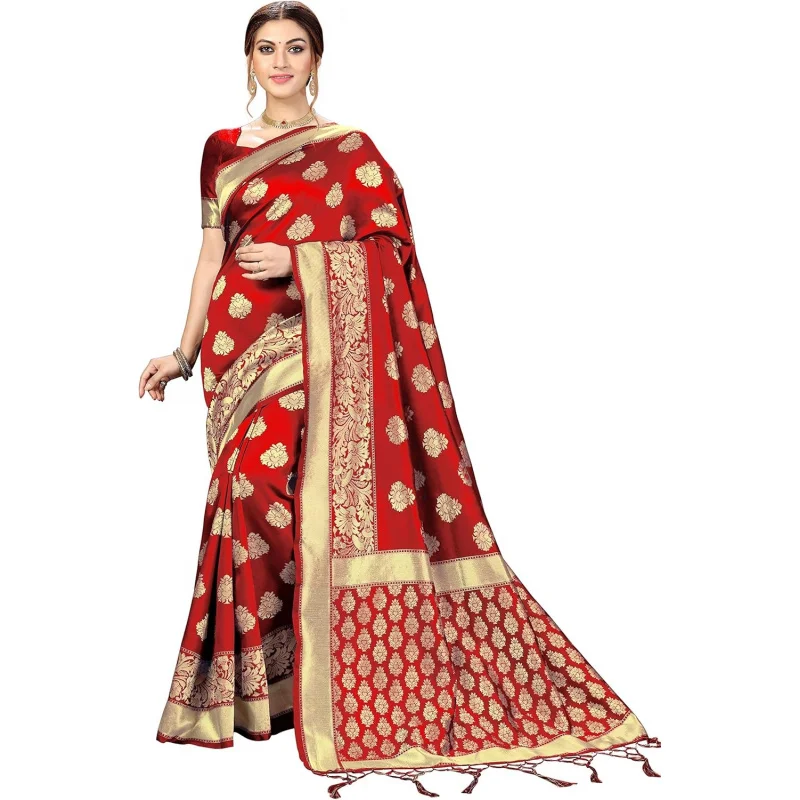 

Women's Banarasi Art Silk Saree with Blouse Piece
