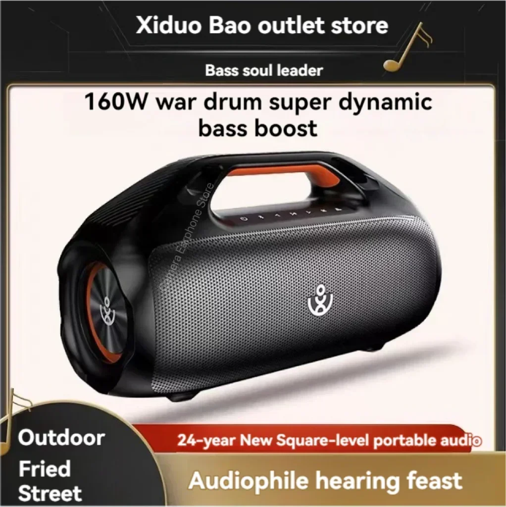 High Power Subwoofer Portable Wireless Bluetooth Speaker 160W Soundbox Outdoor Waterproof Heavy Bass Surround Sound with TF Card