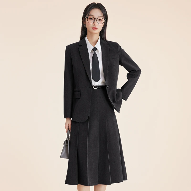 UNXX Curvy High-end Fashionable Skirt Suits Women's 2025 Spring Autumn Jacket High-waist Skirt Two-piece Set High Quality New