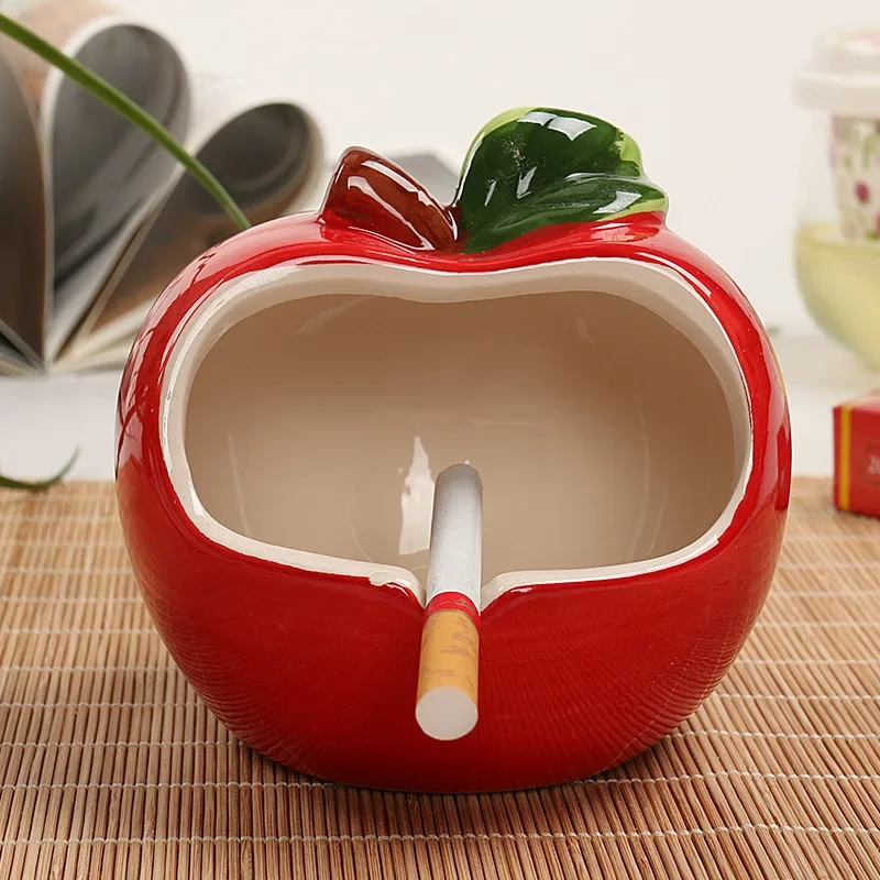 Home Ceramics Fruit Crafts Apple Ashtray Strawberry Living Room Decorations Watermelon European Creative Ashtray Party Gift