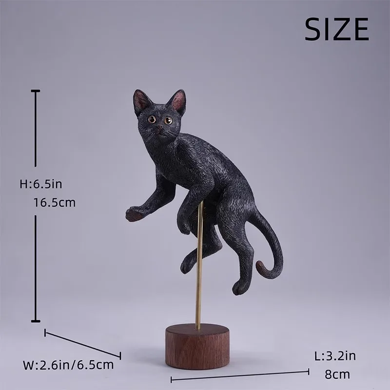 【2025年第4四半期】JXK 1/6スケール 水泳ポーズ 猫 黒皮子猫 動物彫刻モデル 12インチアクションフィギュアボディドールアクセサリー用