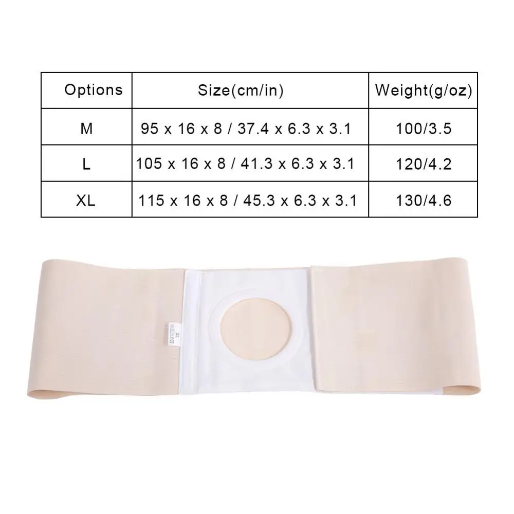 Cinturón médico de ostomia para el Abdomen, cinturón elástico para el cuidado de la prevención del estoma, con agujero, Unisex, 4 tamaños