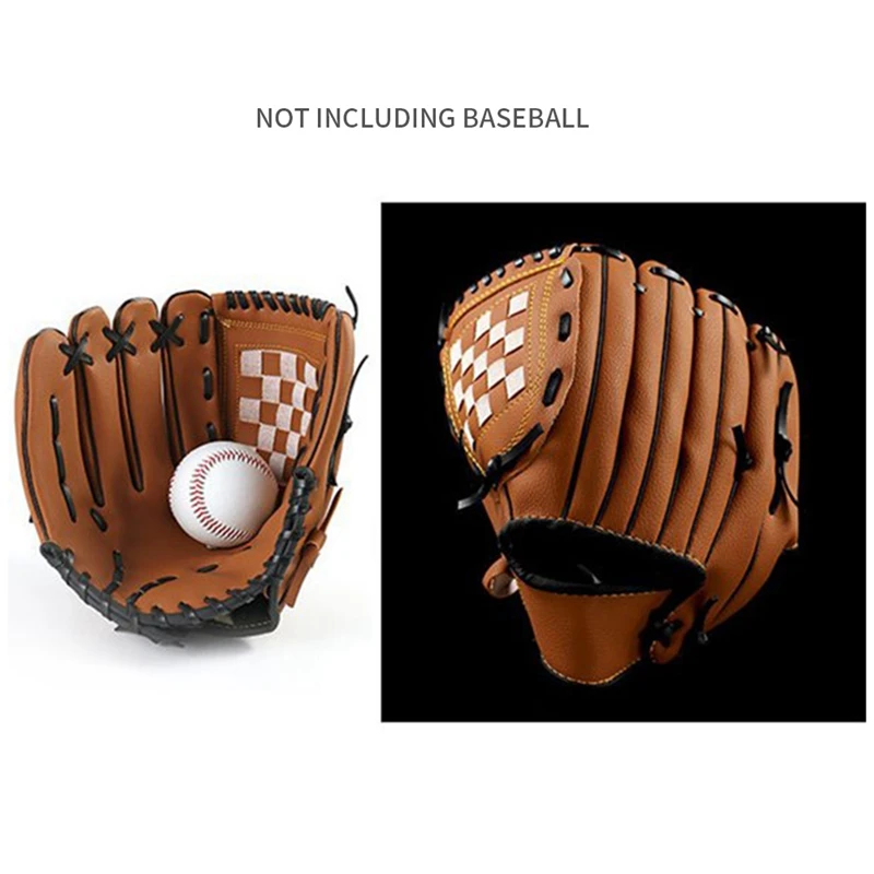 Outdoor Sports 2 Colors Baseball Glove Softball Practice Equipment Right Hand for Adult Man Woman Train,Brown 12.5