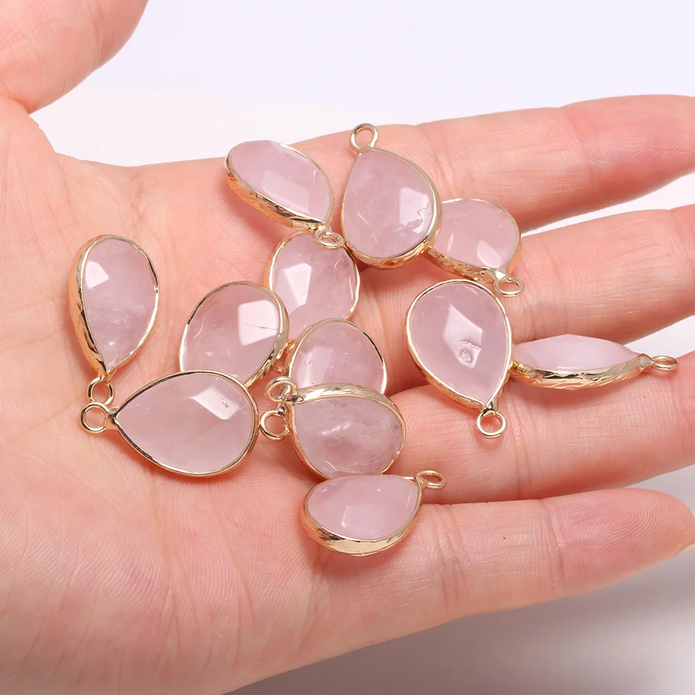 2 Pieces Natural Water Drop Shape Faceted Amazonite Pendants 13x23mm for Jewelry Making DIY Necklace Earrings
