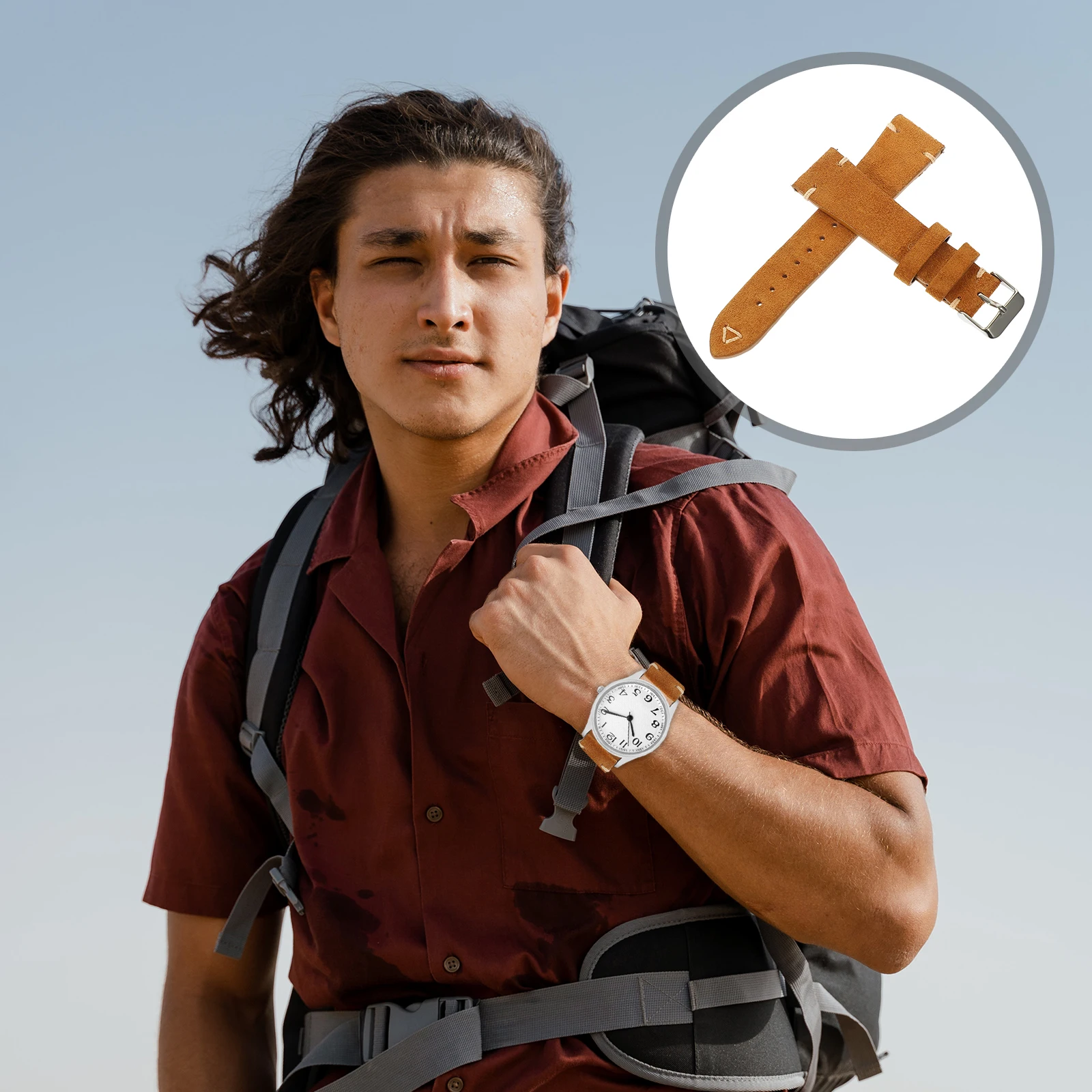 

Strap Watch Watchband Replacement Watchstrap Belts for Suede Replaceable Mens