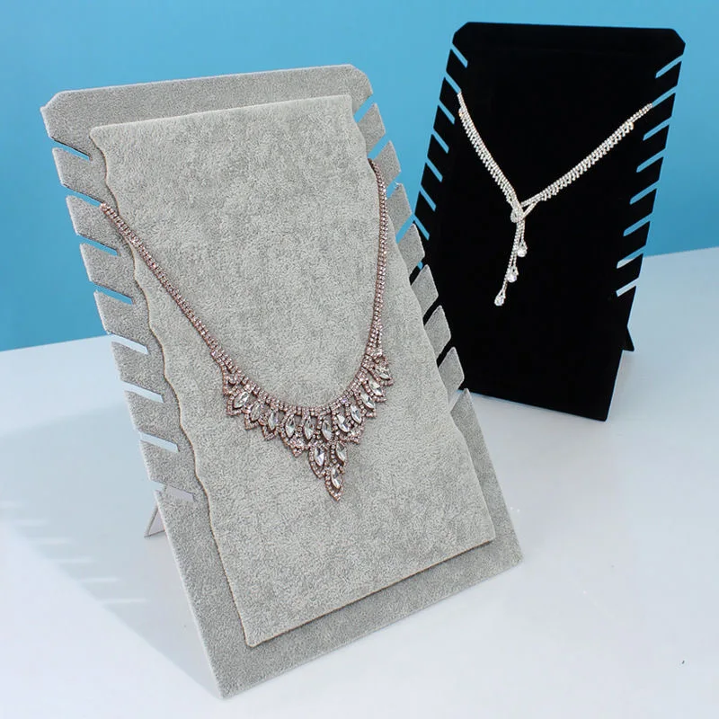 

1pc, 8-bit velvet necklace display rack, color divided into: black, gray. jewelry box jewelry boxes and packaging