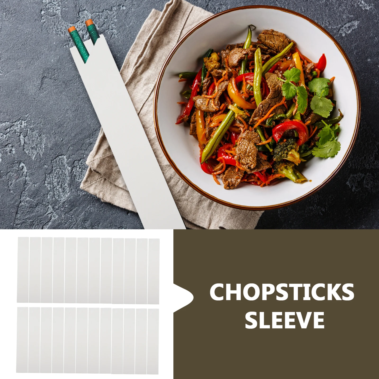 

200pcs Disposable Chopsticks Sleeve Kraft Paper Bags 31x180mm Hygiene Food Packaging Hotel Restaurant Use Cutlery Kit