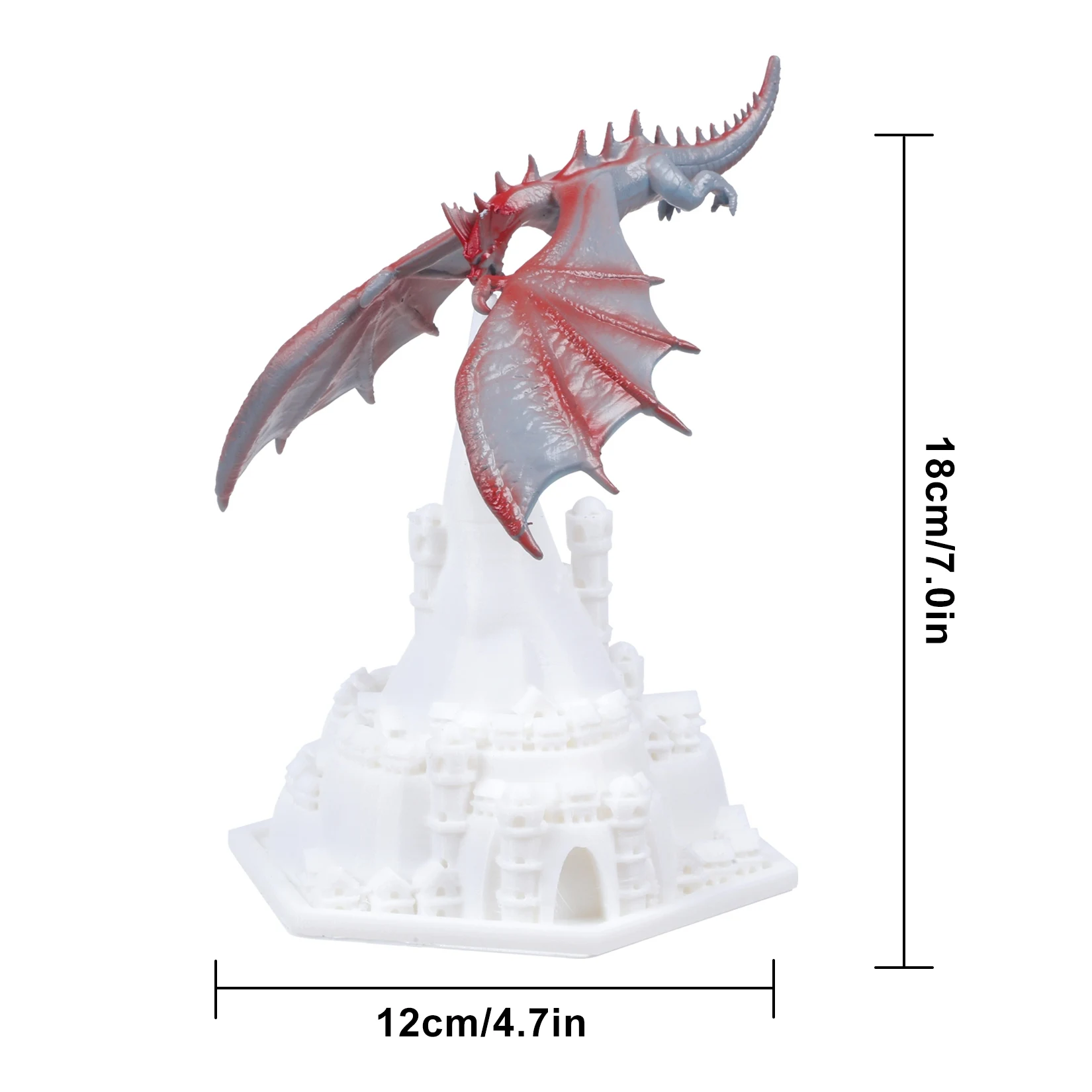 3D Printed Fire Breathing Dragon Shape Lamp Night Light for Children Room Bedroom Animal Decoration Rechargeable Light,A