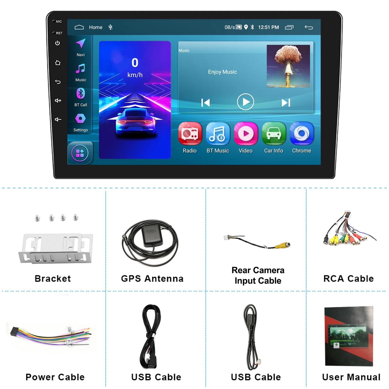 PodoNuremberg-Autoradio Android, Carplay, Lecteur Vidéo, Stéréo, 2Din, Limitation, 10.1 ", 9", 7 ", Fit for Toyota, Volkswagen, Hyundai