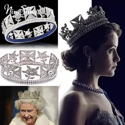 NiuShuya Gorgeous British Princess Elizabeth Queen Wedding Bridal Crown Tiaras Pageant Headpiece For Woman Hair Ornaments