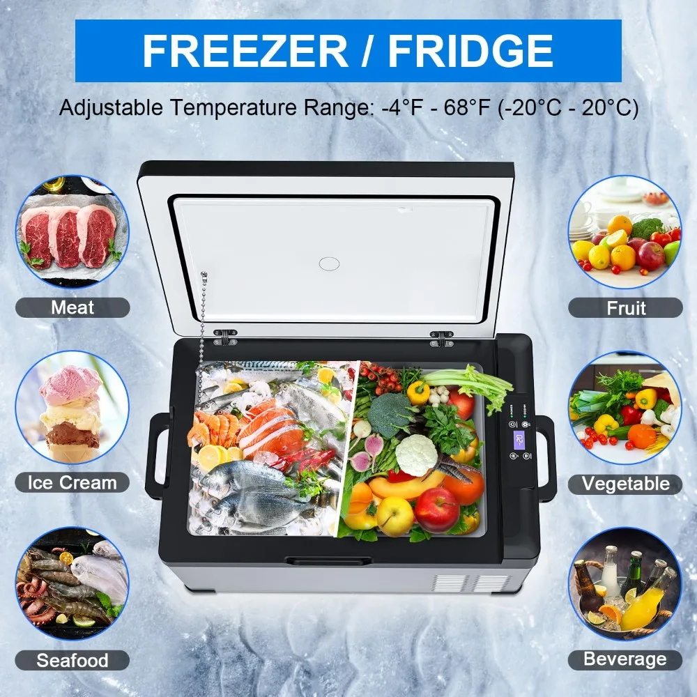 12V Car Refrigerator, Portable Fridge Freezer, Electric Plug in Cooler