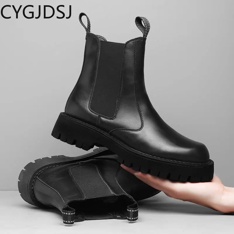 

Ankle Boots for Men Leather Shoes for Men Casuales Chelsea Boots Casual Shoes for Men Platform Boots Italiano Zapatillas Deporte